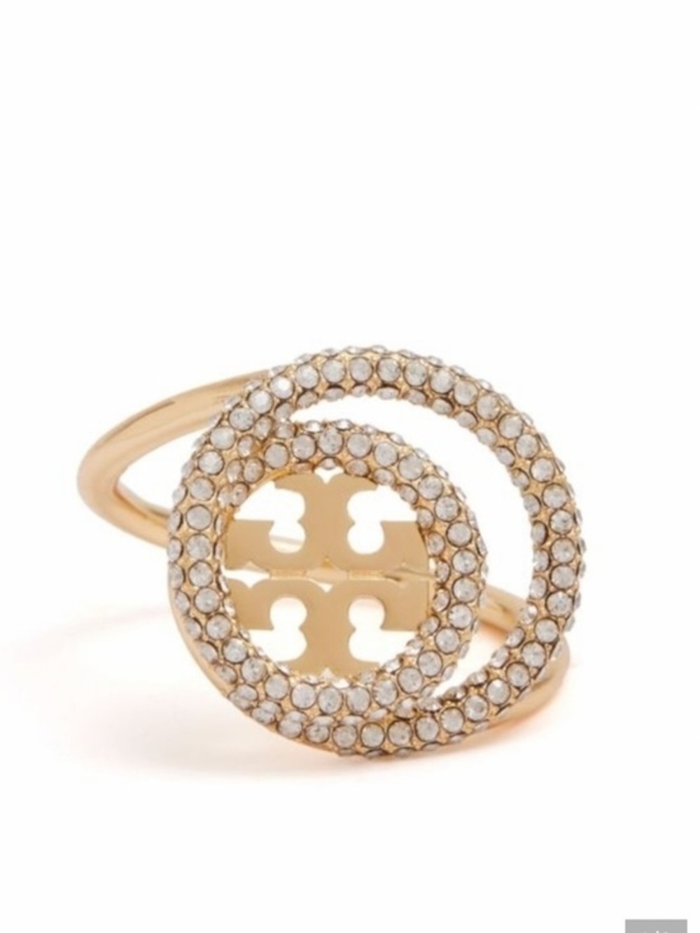 Tory Burch Miller Pave Double Circle Ring  7